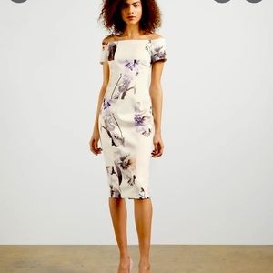 Ted Baker vanilla bodycone midi dress TB 3 or US 8